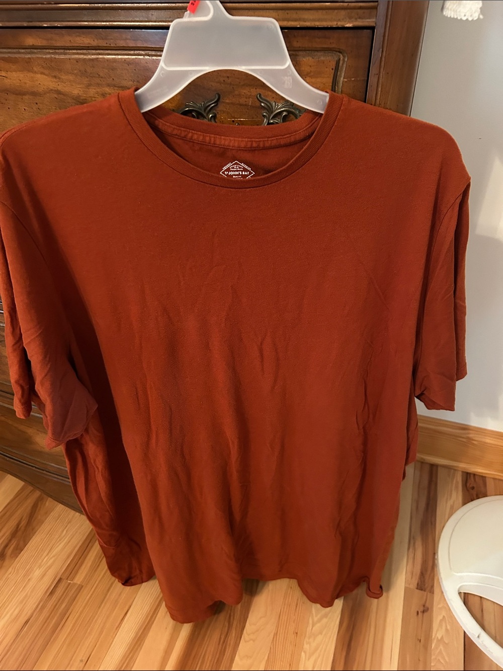 St. John's Bay Short Sleeve Crew Tee in Rust Orange